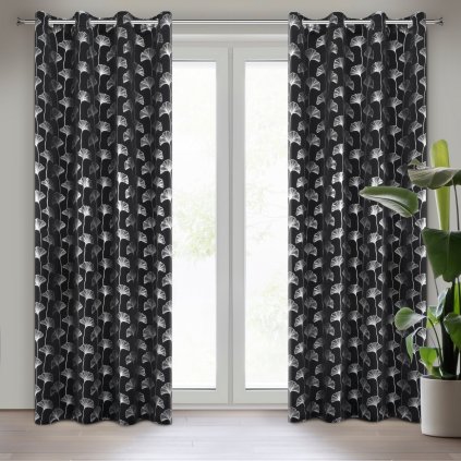 ZATEMŇOVACÍ ZÁVĚS NA KROUŽCÍCH CLARA 135X250 CM VZOROVANÁ