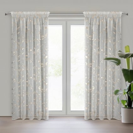 ZÁCLONA NA PÁSCE ALINA 140X270 CM BÍLÁ