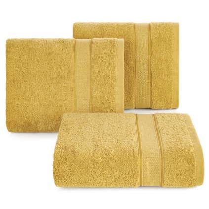 BAVLNĚNÝ RUČNÍK LIANA 70X140 CM HOŘČICOVÁ