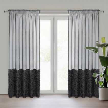 ZÁCLONA NA PÁSCE MARION 140X270 CM ČERNÁ