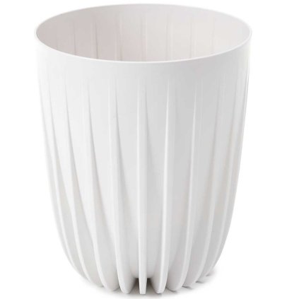 5907600436879 donica stripped eco recykling biala 19xh23 cm