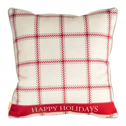 VÁNOČNÍ DEKORAČNÍ POVLAK NA POLŠTÁŘ CLARK 60X60 CM VZOROVANÁ
