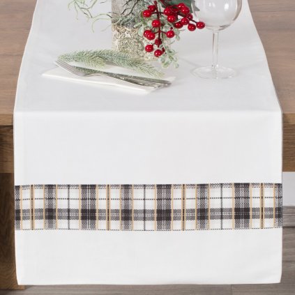 VÁNOČNÍ BĚHOUN NA STŮL ANGEL 40X140 CM VZOROVANÝ