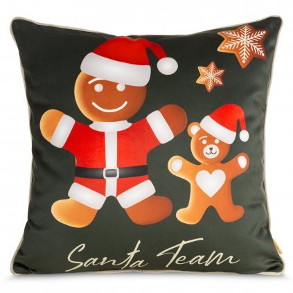 VÁNOČNÍ DEKORAČNÍ POVLAK NA POLŠTÁŘ GINGER 60X60 CM VZOROVANÁ