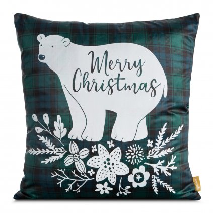 VÁNOČNÍ DEKORAČNÍ POVLAK NA POLŠTÁŘ CHERRY 60X60 CM VZOROVANÁ