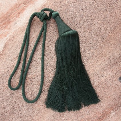 DEKORAČNÍ ŠNŮRA NA ZÁVĚS KAJE TMAVĚZELENÁ