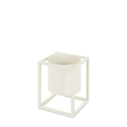 DEKORAČNÍ KOVOVÝ KVĚTINÁČ 15X20 CM BÍLÁ