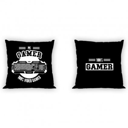 poszewka bawelniana 40x40 game czarna