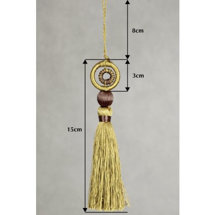 DEKORAČNÍ ŠNŮRA NA ZÁVĚS 61 OLIVOVÁ