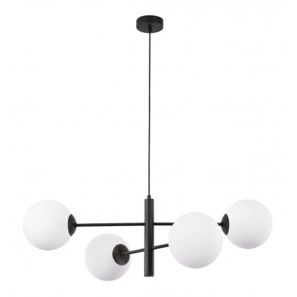 lampa wiszaca vicenza czarny zyrandol loft z bialymi kloszami w ksztalcie kuli