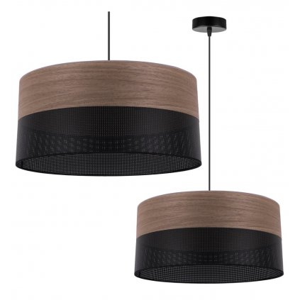 lampa wiszaca wood minimalistyczny abazur z fornirem orzechowym