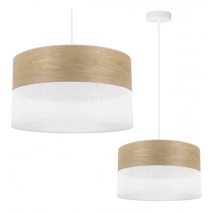 lampa wiszaca wood nowoczesny bialy zyrandol z naturalnym drewnem