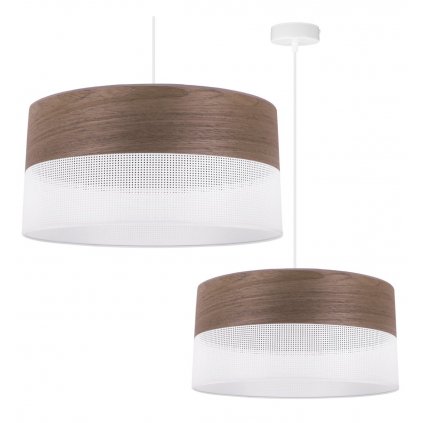 lampa sufitowa wood bialy elegancki abazur z forniru orzechowego