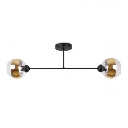 lampa sufitowa asturia wiszaca czarny elegancki zyrandol ze zlotymi kloszami