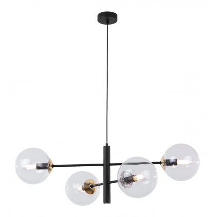 lampa sufitowa vicenza czarny zyrandol loft bezbarwne kuliste klosze