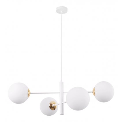 lampa wiszaca vicenza sufitowa bialy zyrandol molekularny ze zlotymi akcentami