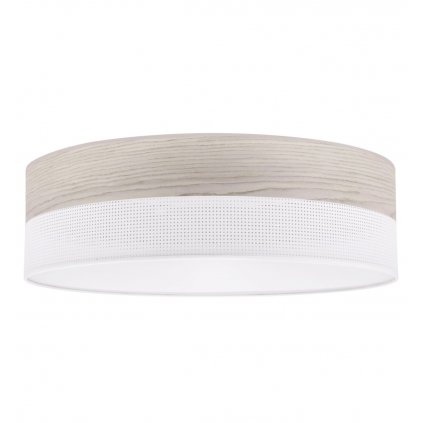 lampa typu plafon wood bialo bezowy okragly zyrandol 40cm elegancki 3xe27