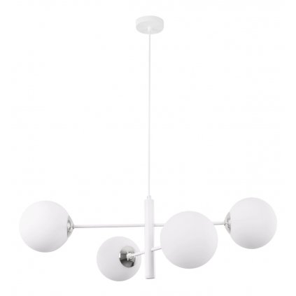 lampa wiszaca vicenza srebrna chrom biale kuliste klosze do salonu i sypialni e14