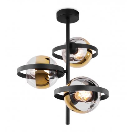 lampa wiszaca ronda czarno zloty zyrandol nad stol i wyspe ringi gwint e27