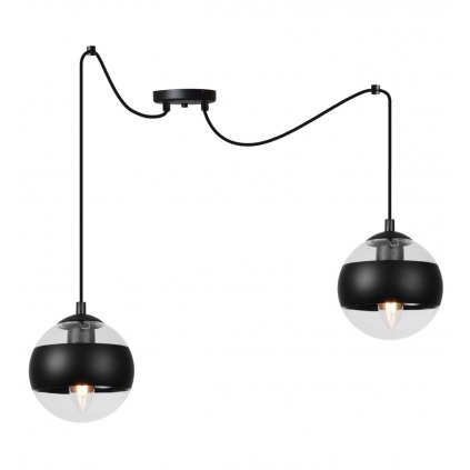 lampa sufitowa toledo czarny pajak nowoczesna dwa zrodla swiatla e14