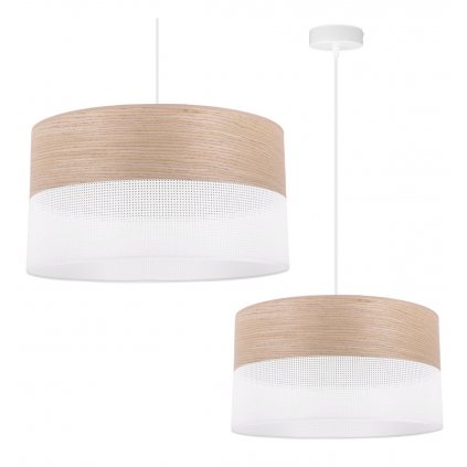 lampa wiszaca wood okragly abazur loft do jadalni i salonu e27