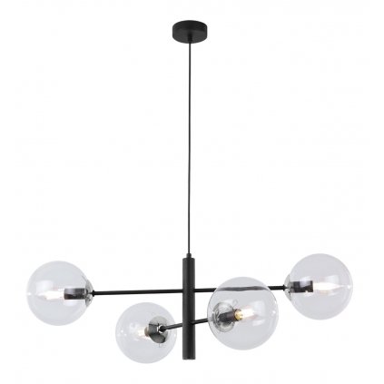 lampa sufitowa vicenza czarna nowoczesna srebrne dodatki bezbarwne kule e14