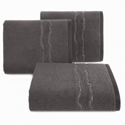 BAVLNĚNÝ RUČNÍK KARIN 30X50 CM TMAVĚŠEDÁ