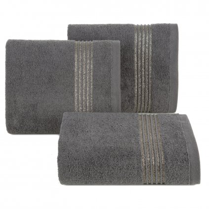 BAVLNĚNÝ RUČNÍK LILA 30X50 CM ŠEDÁ