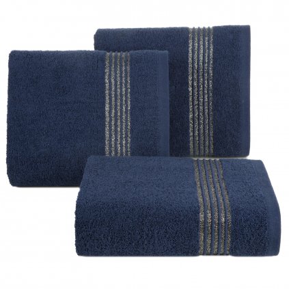 BAVLNĚNÝ RUČNÍK LILA 50X90 CM TMAVĚMODRÁ