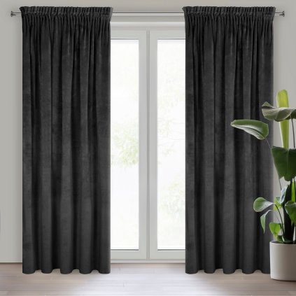 ZATEMŇOVACÍ ZÁVĚS NA PÁSCE RIA 140X270 CM ČERNÁ
