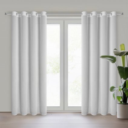 ZÁCLONA NA KROUŽCÍCH ARIADNA2 140X250 CM BÍLÁ