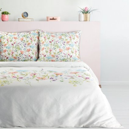 SATÉNOVÉ POVLEČENÍ SPRING24 200X220 CM, 2KS 70X80 CM KVĚTY