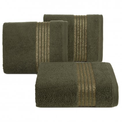 BAVLNĚNÝ RUČNÍK LILA 50X90 CM OLIVOVÁ