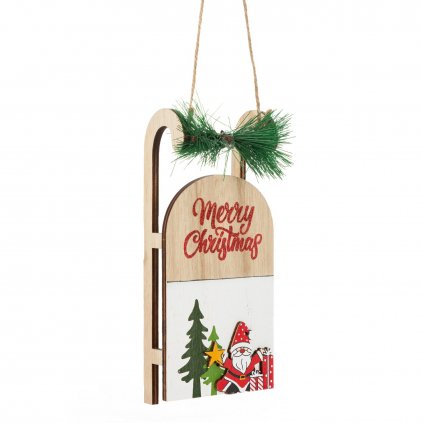 SADA 12 KS VÁNOČNÍ DEKORACE SLED 8X17 CM VÍCEBAREVNÁ