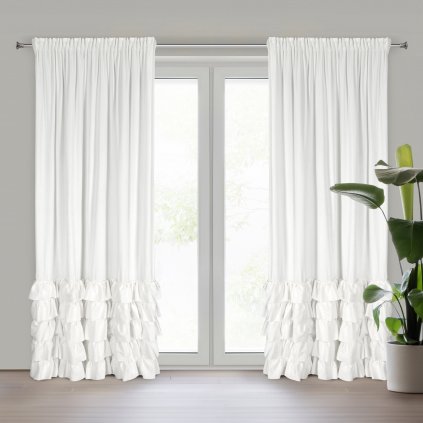 ZATEMŇOVACÍ ZÁVĚS NA PÁSCE CARLI 140X250 CM BÍLÁ