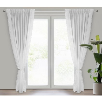 ZÁCLONA NA PÁSCE LUISA 140X270 CM BÍLÁ