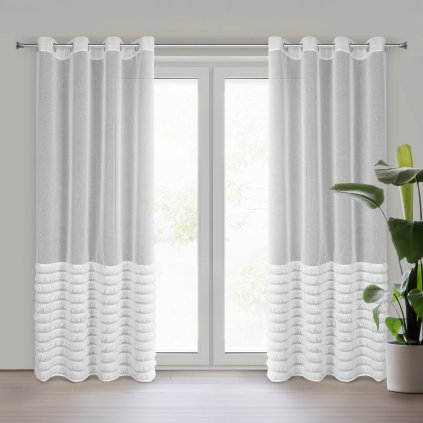 ZÁCLONA NA KROUŽCÍCH DANA2 140X250 CM BÍLÁ