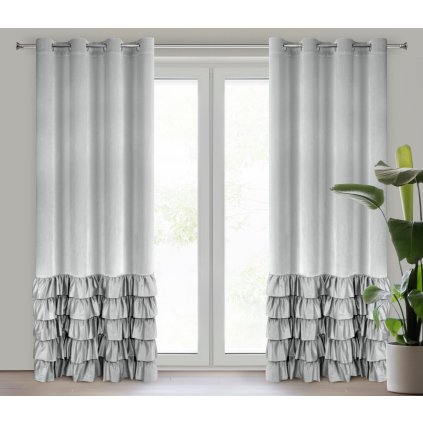 ZATEMŇOVACÍ ZÁVĚS NA KROUŽCÍCH DANI 140X250 CM STŘÍBRNÁ
