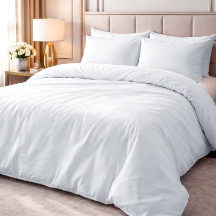 poszwa hotelowa na zakladke gladka biala 220x200