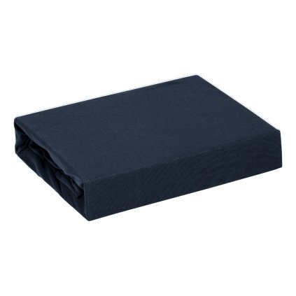 BAVLNĚNÉ PROSTĚRADLO S GUMOU ADELA 90X200X25 CM TMAVĚMODRÁ