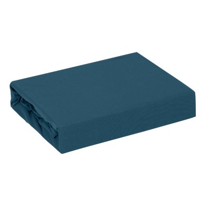 BAVLNĚNÉ PROSTĚRADLO S GUMOU ADELA 180X200X25 CM TMAVĚMODRÁ