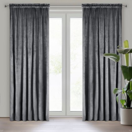 ZATEMŇOVACÍ ZÁVĚS NA PÁSCE ROSA 135X300 CM GRAFITOVÁ