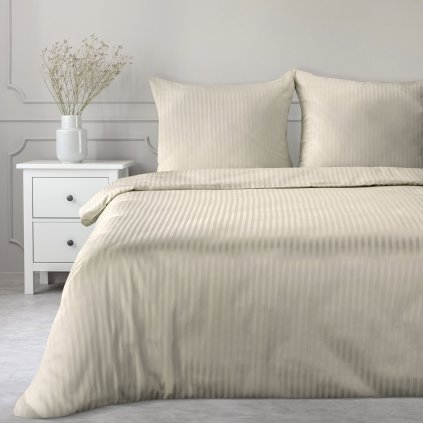 SATÉNOVÉ POVLEČENÍ VERA 200X220 CM, 2 KS 70X80 CM BÉŽOVÉ