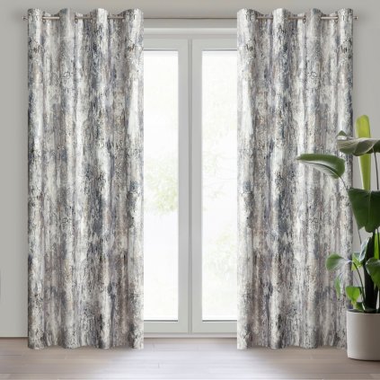 ZATEMŇOVACÍ ZÁVĚS NA KROUŽČÍCH MALIA 140X250 CM VZOROVANÁ