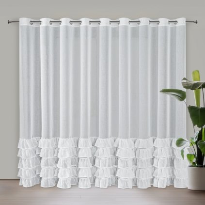 ZÁCLONA NA KROUŽČÍCH DANI1 300X250 CM BÍLÁ