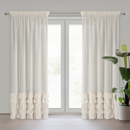 ZÁCLONA NA PÁSCE CARLI 140X270 CM BÉŽOVÁ