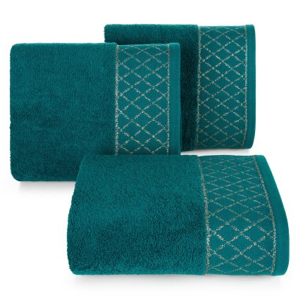 BAVLNĚNÝ RUČNÍK LAYLA SADA 3KS 70X140 CM TMAVĚTYRKYSOVÁ