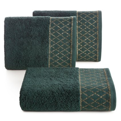BAVLNĚNÝ RUČNÍK LAYLA 50X90 CM TMAVĚZELENÁ