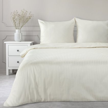 SATÉNOVÉ POVLEČENÍ VERA 140X200 CM, 1 KS 70X80 CM KRÉMOVÉ