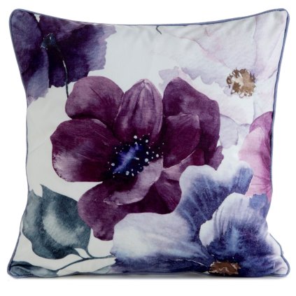DEKORAČNÍ POVLAK NA POLŠTÁŘ VELVET 124 45X45 CM KVĚTY